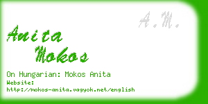 anita mokos business card